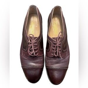 JOHNSTON & MURPHY Pantera Men’s Dress Shoes 10M Brown Leather Oxfords Cap Toe